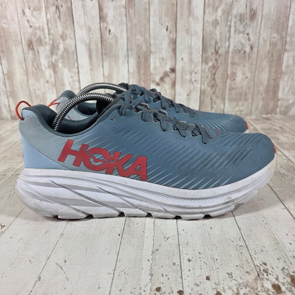 Hoka One One Rincon 3 Mens Running Shoes Blue Red Size 10D Low Top Sneakers